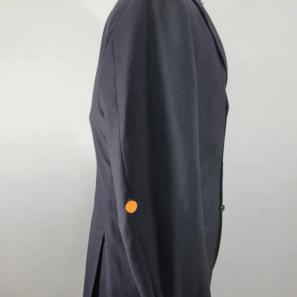 Polo Ralph Lauren Mens Sport Coat Blazer Three Button Black Navy? Twill Wool 42R